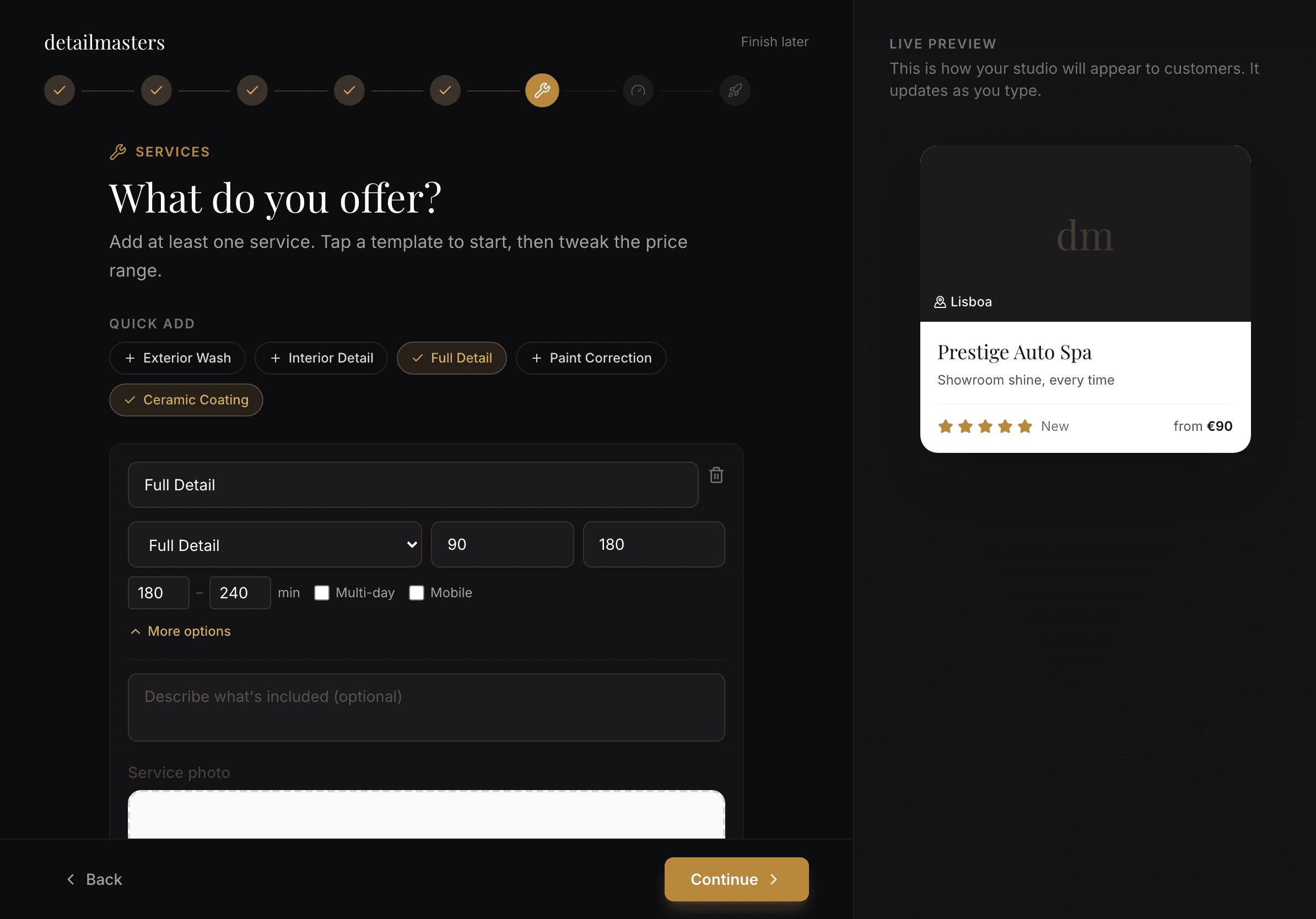 Smart service templates